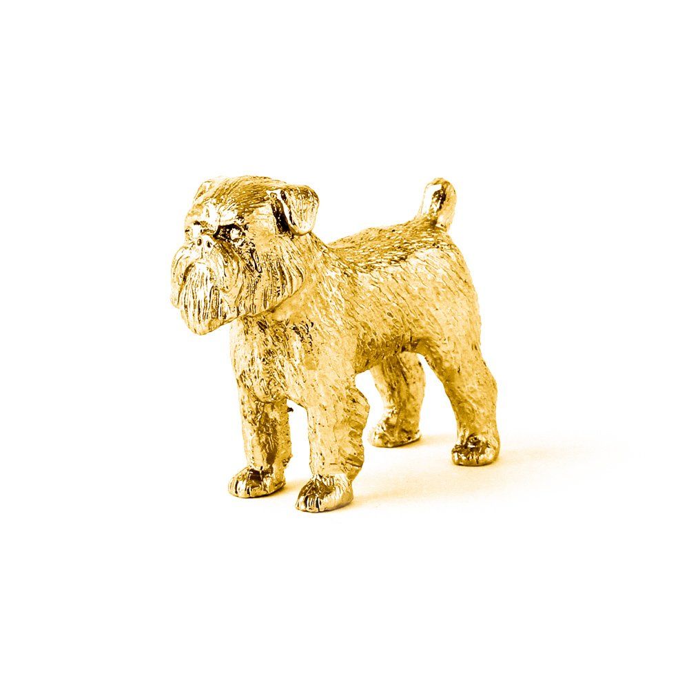 ブリュッセルグリフォン（ラフコート） 22ct ゴールドプレート イギリス製 アート ドッグ フィギュア コレクション