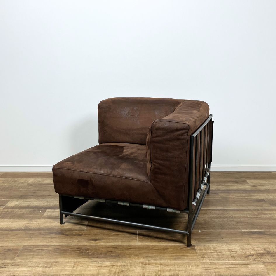JOURNAL STANDARD FURNITURE LAVAL SECTIONAL SOFA BLOCK CORNER LEATHER