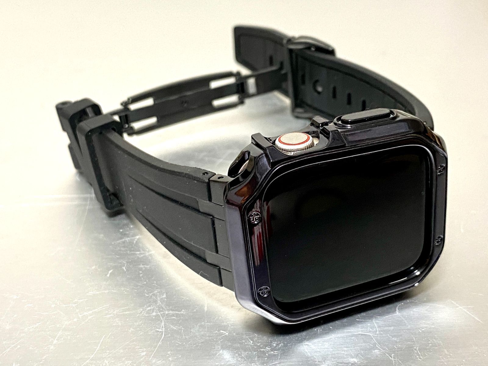 シームレス ＆ブラックTPU アップルウォッチ ラバーベルト Apple Watch ケース カバー 38 40 41 42 44 45 49mm Apple Watch バンド box入り ランク
