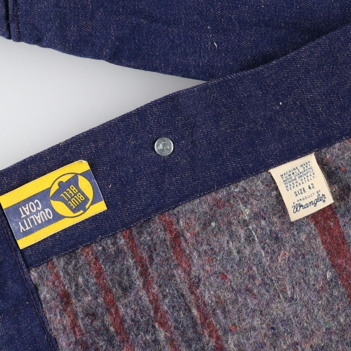 古着 濃紺 70年代 ラングラー Wrangler BLUE BELL デニムカバーオール