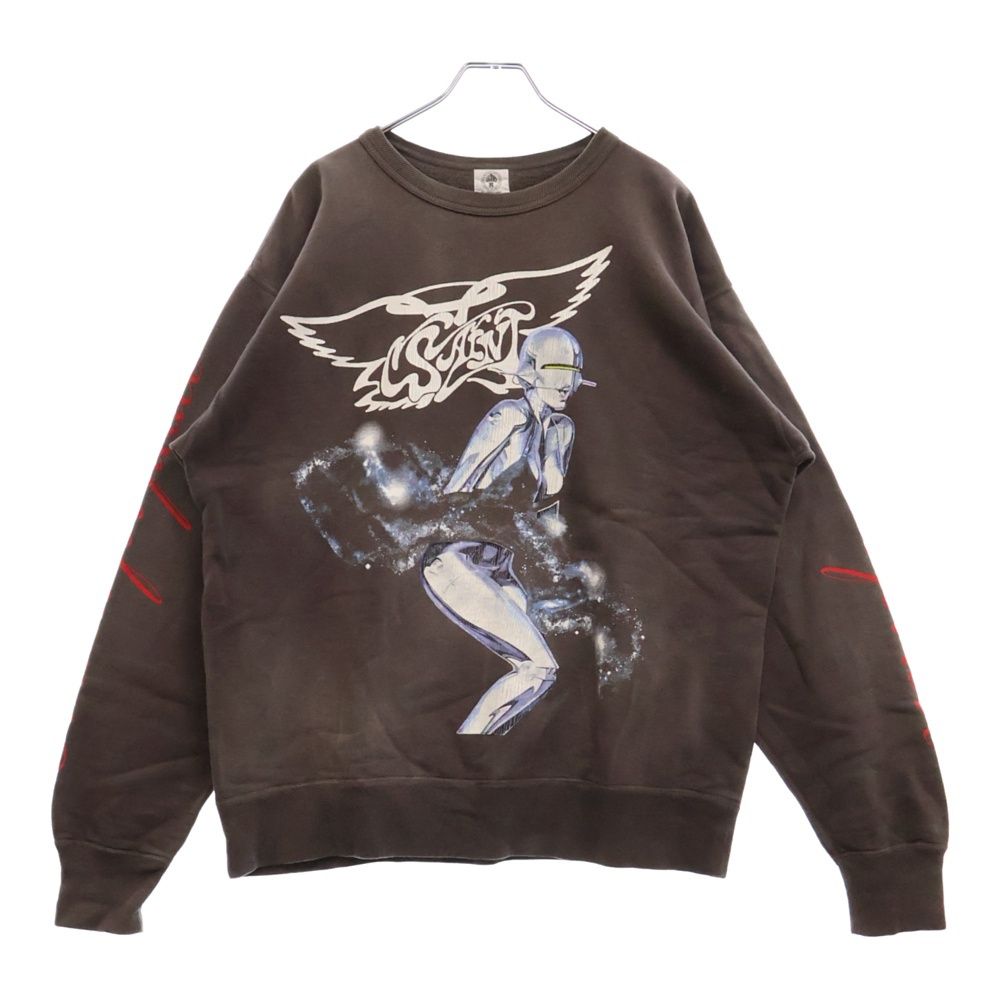 SAINT MICHAEL セントマイケル 22SS ×空山基 SWEAT SHIRT | SORAYAMA セクシーロボットプリントクルーネックスウェット ブラック SM-S22-0000-074
