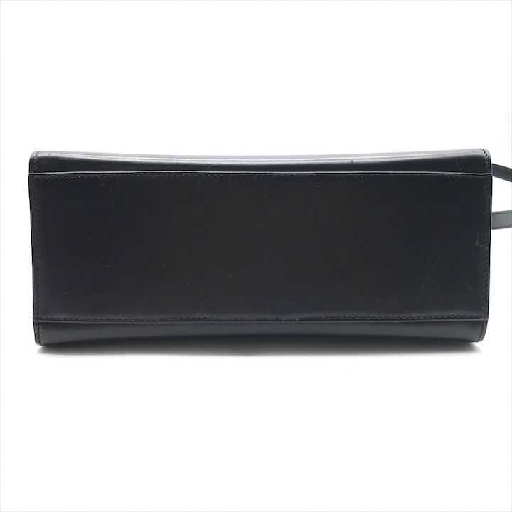 美品✨ セリーヌ ガンチーニ ハンドバッグ トップハンドル ロゴ型押し ブラック 良品 CELINE セリーヌ ガンチーニ 2WAY トップ ハンドル レザー ハンド