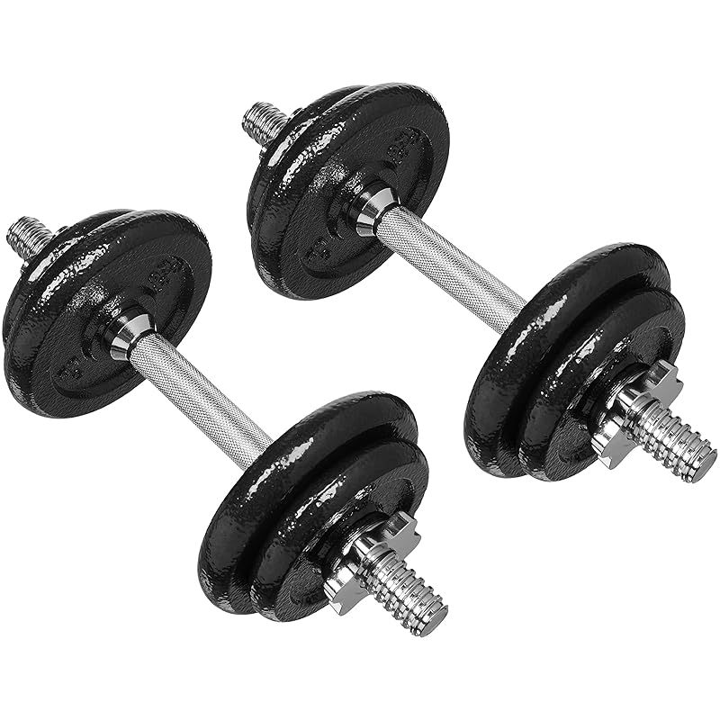ベーシック ウェイトセット バーベル リフティング ダンベル 調節 ケース付き ブラック 合計17.2kg