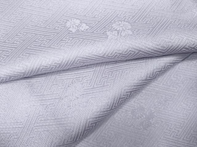 平和屋着物●上質な色無地 紗綾形舞花地紋 白藤色 正絹 CAAZ2605ut