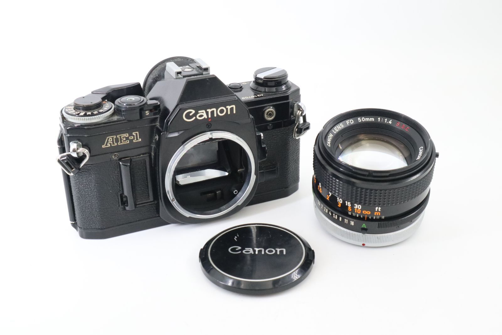 ◆ 上 ◆ キャノン Canon AE-1 Black FD 50mm 1.4 完作品 □iTN077