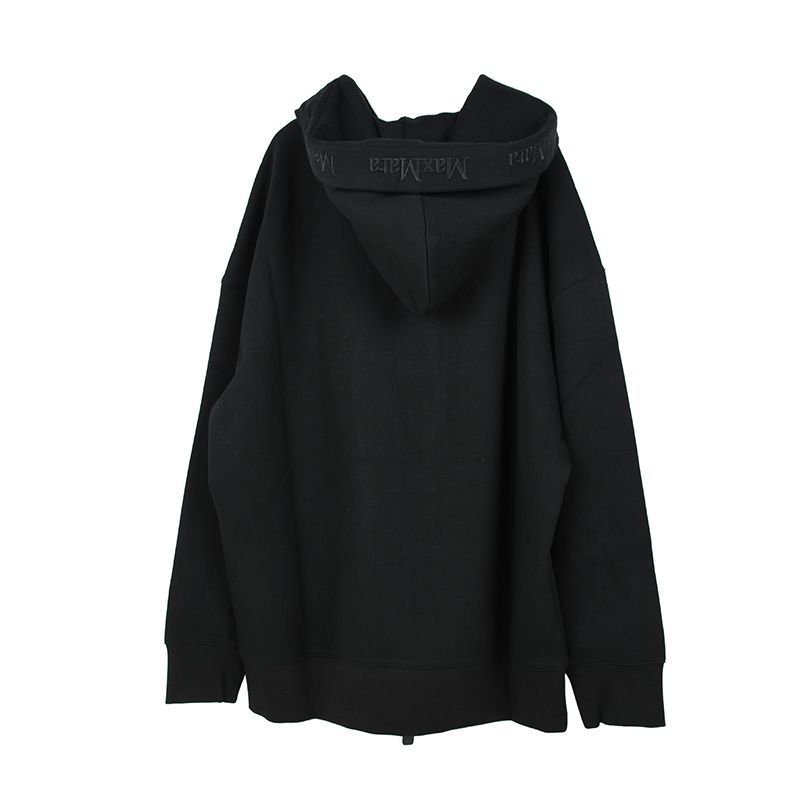 新品同様！MaxMara ブラック フルジップ パーカー S Max Mara エス マックスマーラ DOPPIA ブラックジップフーディ