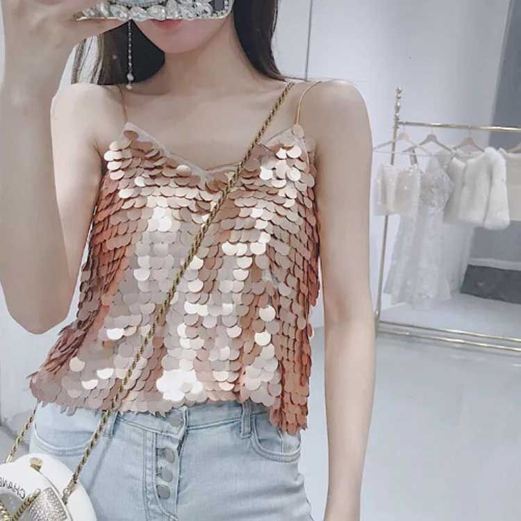 BEAUTY&YOUTH スパンコールキャミソール 新品 BEAUTY&YOUTH スパンコール キャミソール -2WAY- - メルカリ