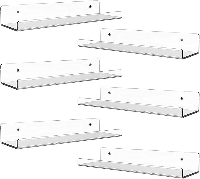 【在庫処分】Boxallsウォールシェルフ ラック壁掛けシェルフ diy 壁面収納 シェルフ 壁付け 小物置き アクリル ディスプレイ 玄関突っ張り 収納棚 飾り棚 突っ張り38×11cm (6個セット)