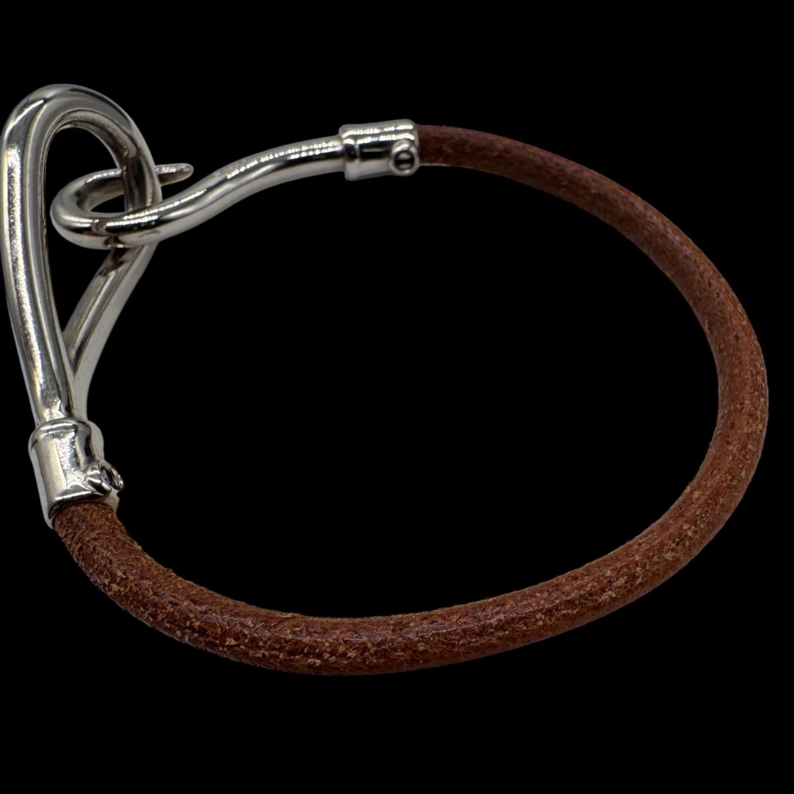 美品 HERMES エルメス ジャンボレザーブレスレット シルバー金具 