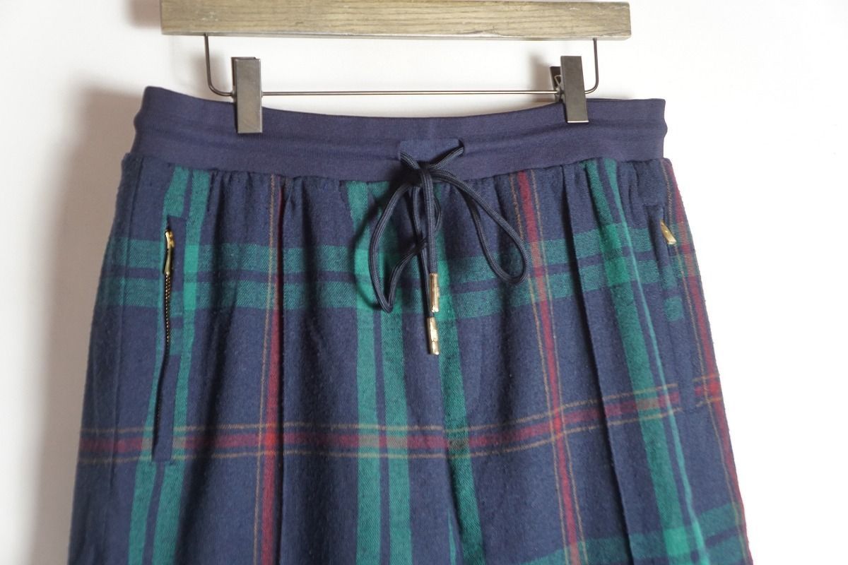 正規 KITH キス × BERGDORF GOODMAN バードルフ グッドマン タータン チェック柄 イージー パンツ 緑 サイズL 本物 919P 2