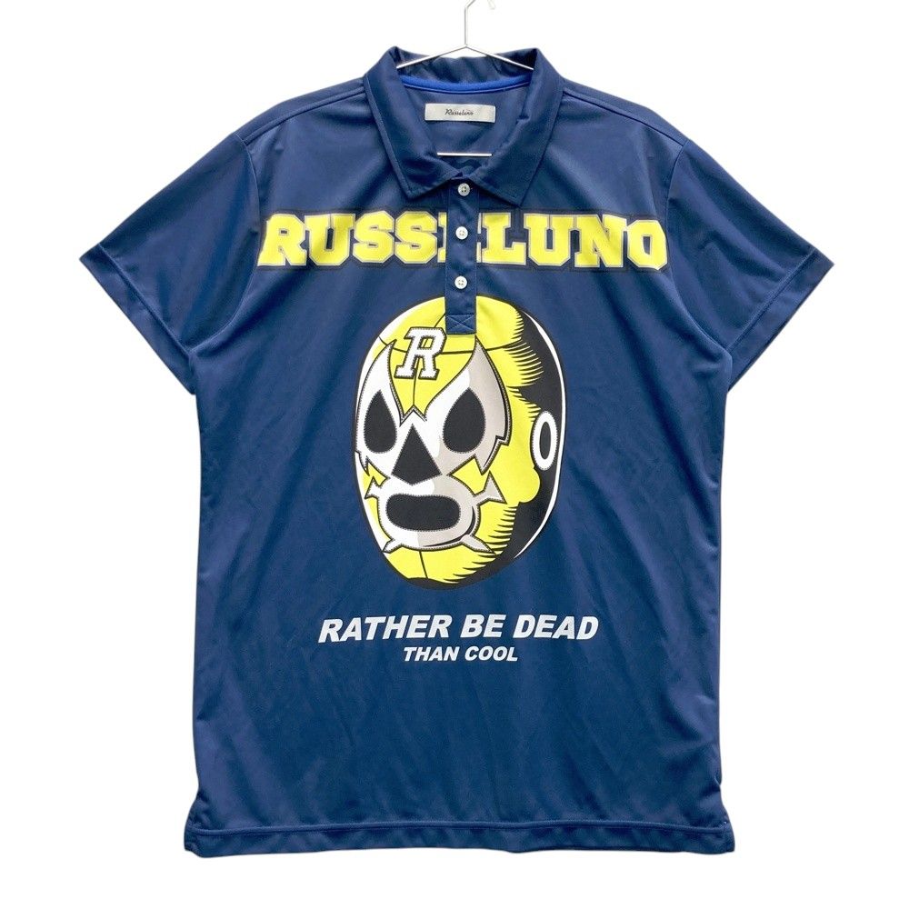 サイズ 5 RUSSELUNO ラッセルノ RS-1920314 半袖ポロシャツ ビッグマスクルチャ ネイビー系 240101424779 ゴルフウェア メンズ ストスト