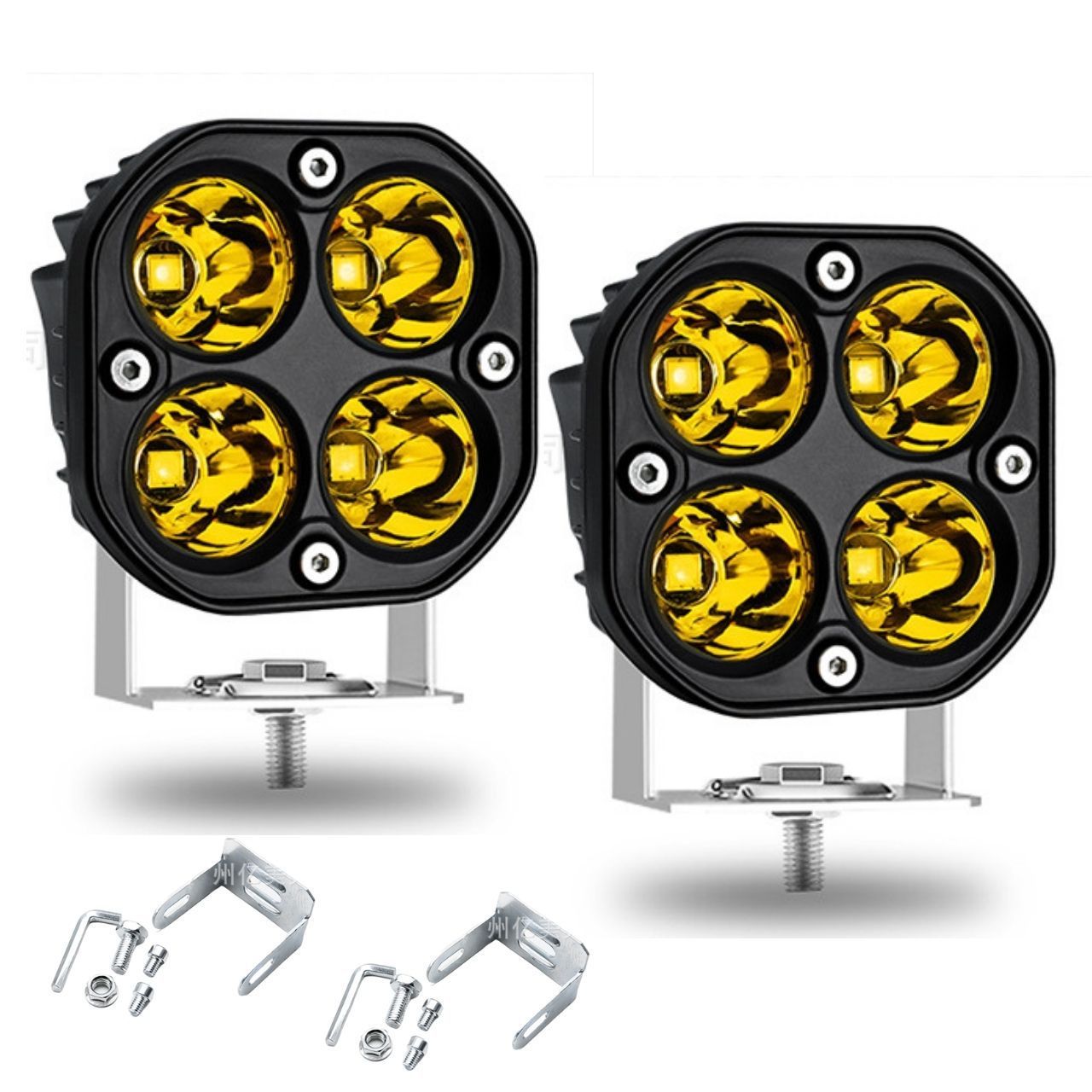 SUV 4WD LED フォグランプ フォグライト ワークライト ヘッドライト 12V 24V 狭角 2個セット パーツ 車 アクセサリー カスタム  LED作業灯 (黄光色、イエローライト) - メルカリ