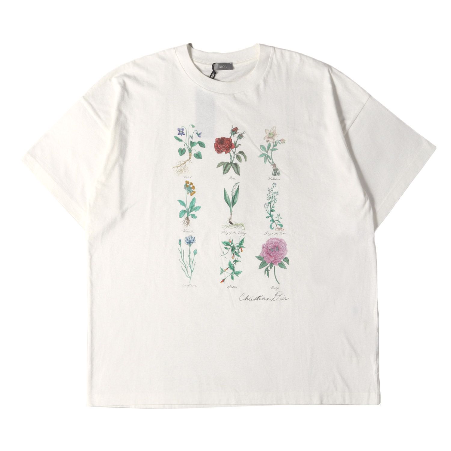 Dior Homme Tシャツ・カットソー 白 4202223L0005 DIOR HOMME - ＊DIOR HOMME 白Tシャツ B22ロゴ 蜂マーク XS＊の