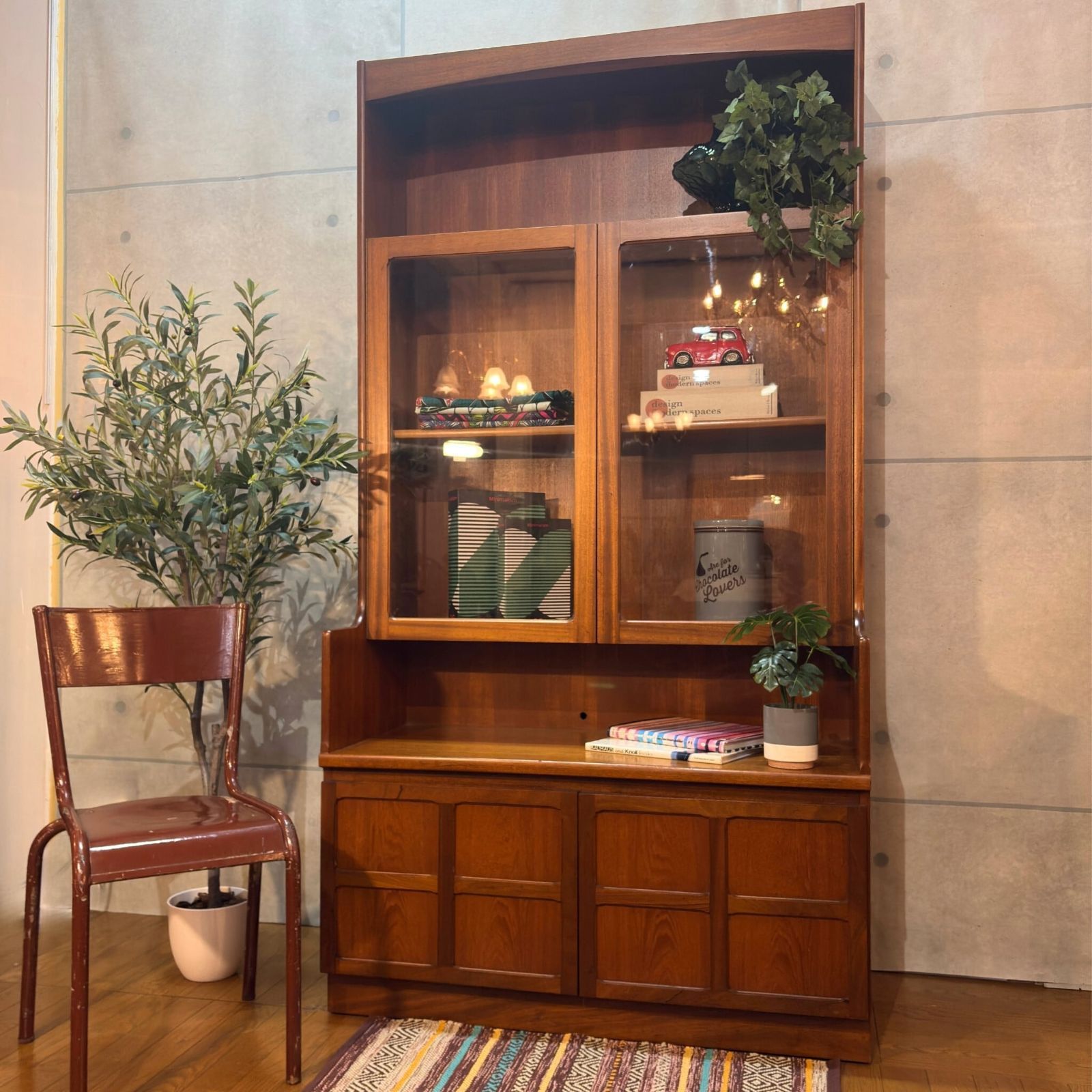 VINTAGE Nathan ネイサン ウォールユニット Squares チーク材 1970s製 ハイキャビネット UKヴィンテージ ミッドセンチュリー