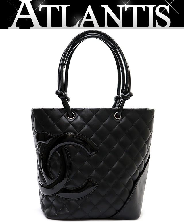広尾店】シャネル CHANEL カンボンライン ミディアム トートバッグ 黒  