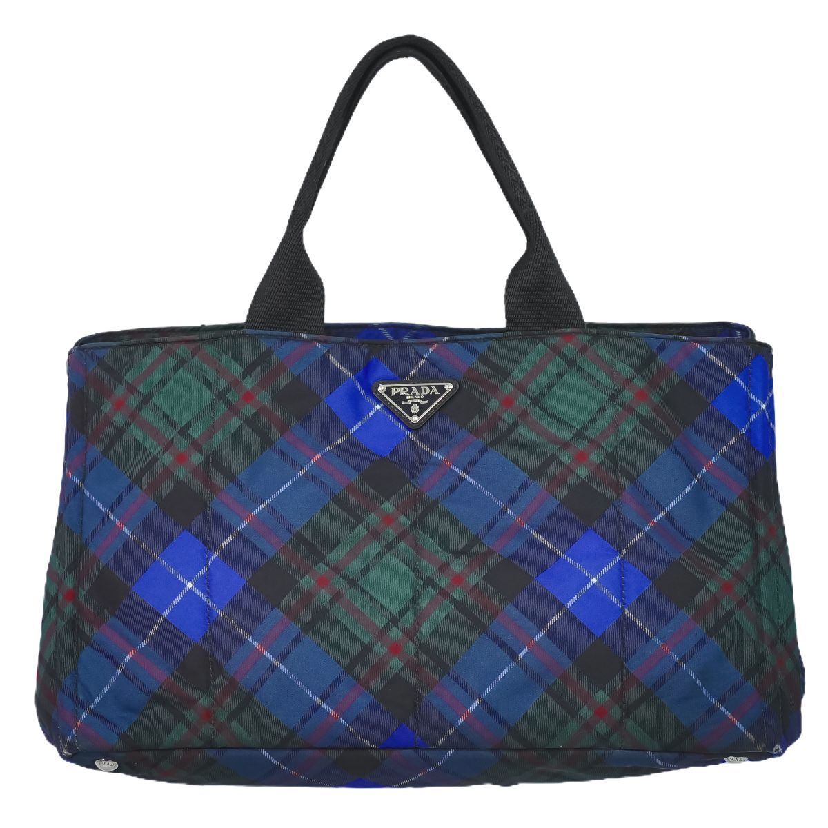 本物 プラダ PRADA カナパ テスート チェック トートバッグ 