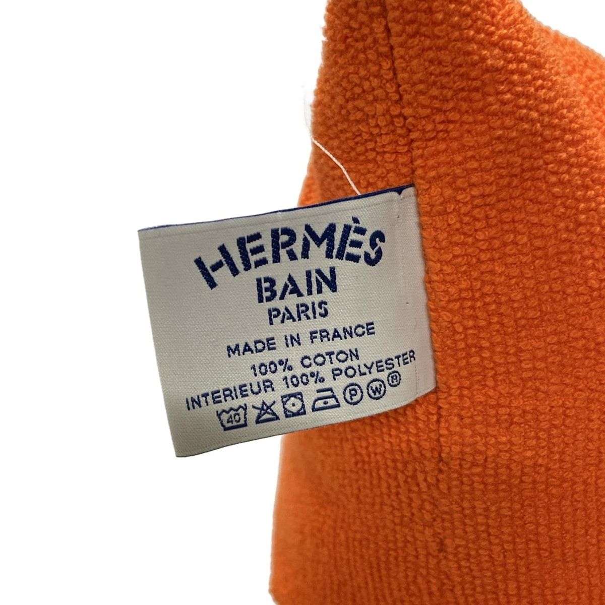 HERMES(エルメス) 小物美品 - オレンジ×白 クッション/刺繍