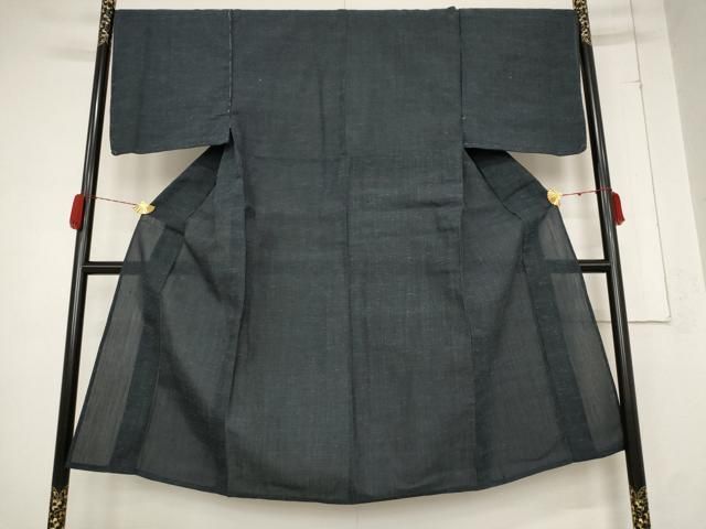 平和屋着物＊夏物 男性 紬 藍鉄色 正絹 AABB0569st