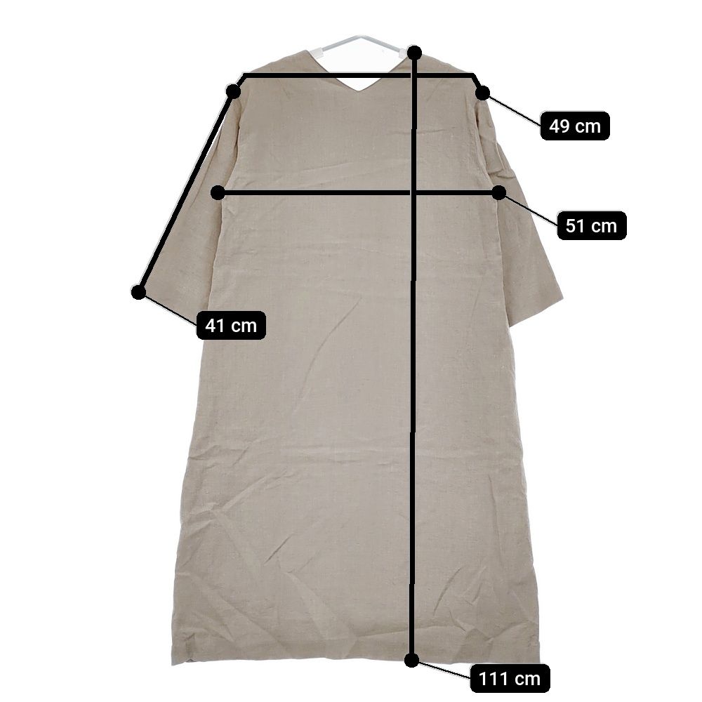 ゴーシュ G181-E007 スパンシルクリネンワンピース サイズ2 Vネック