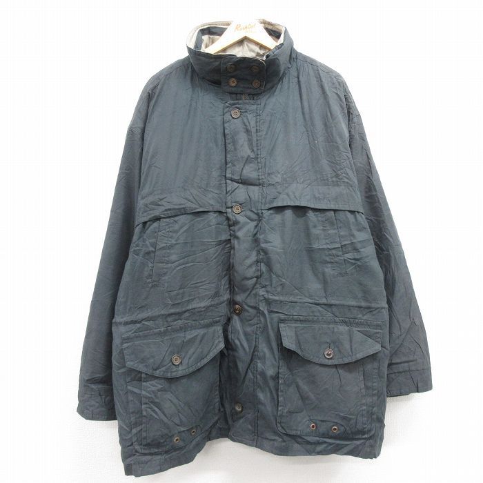 XL/古着 セントジョンズベイ 長袖 ジャケット メンズ 00s 大きいサイズ ロング丈 紺 ネイビー 内側キルティング 25jan27 中古 アウター