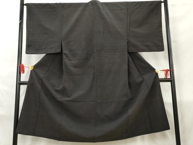 平和屋着物▽男性 紬 単衣 赤墨色 正絹 逸品 DAAV5626az