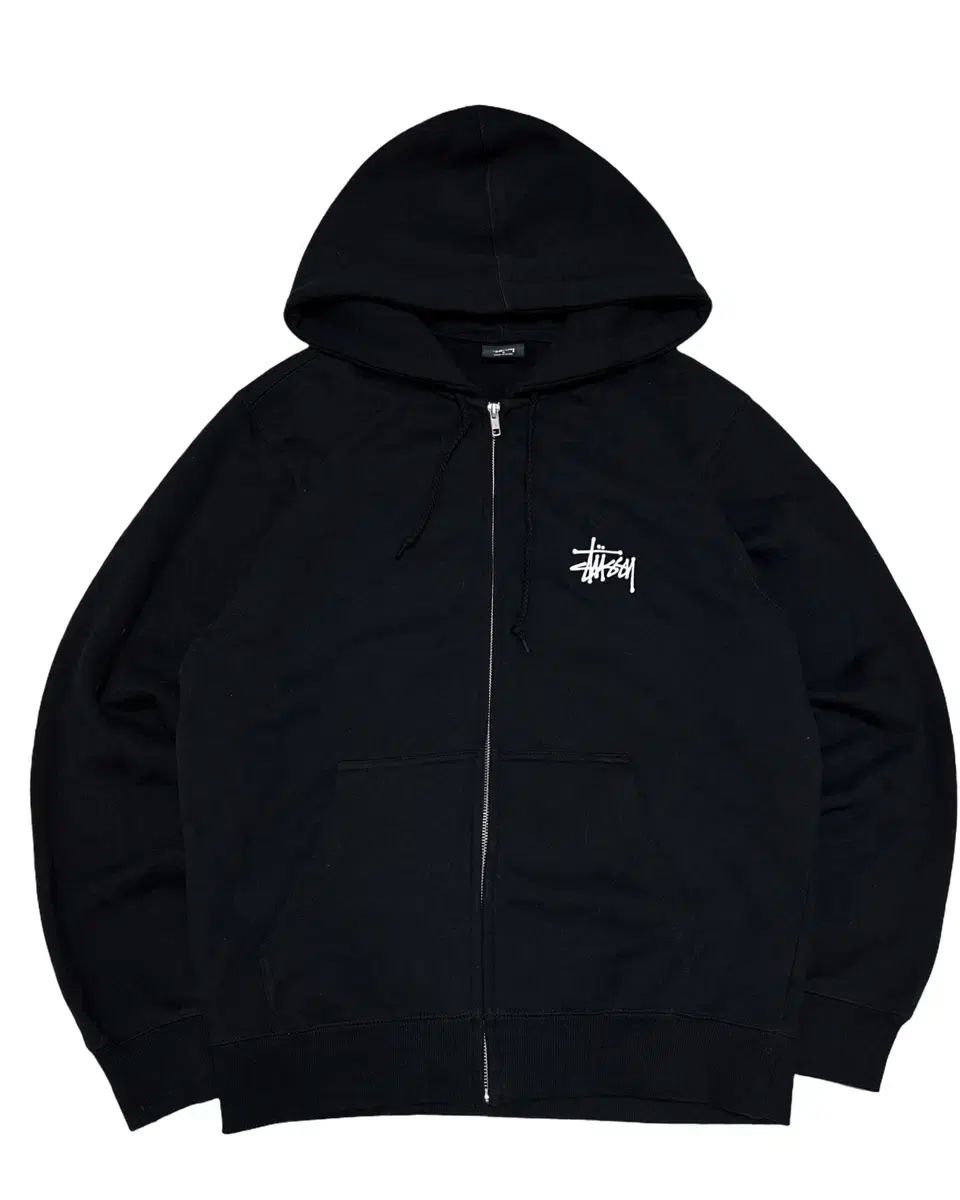 STUSSYフード付きジャケット ブラック STUSSY(ステューシー) ビックスストック 黒 フード付き ジップ