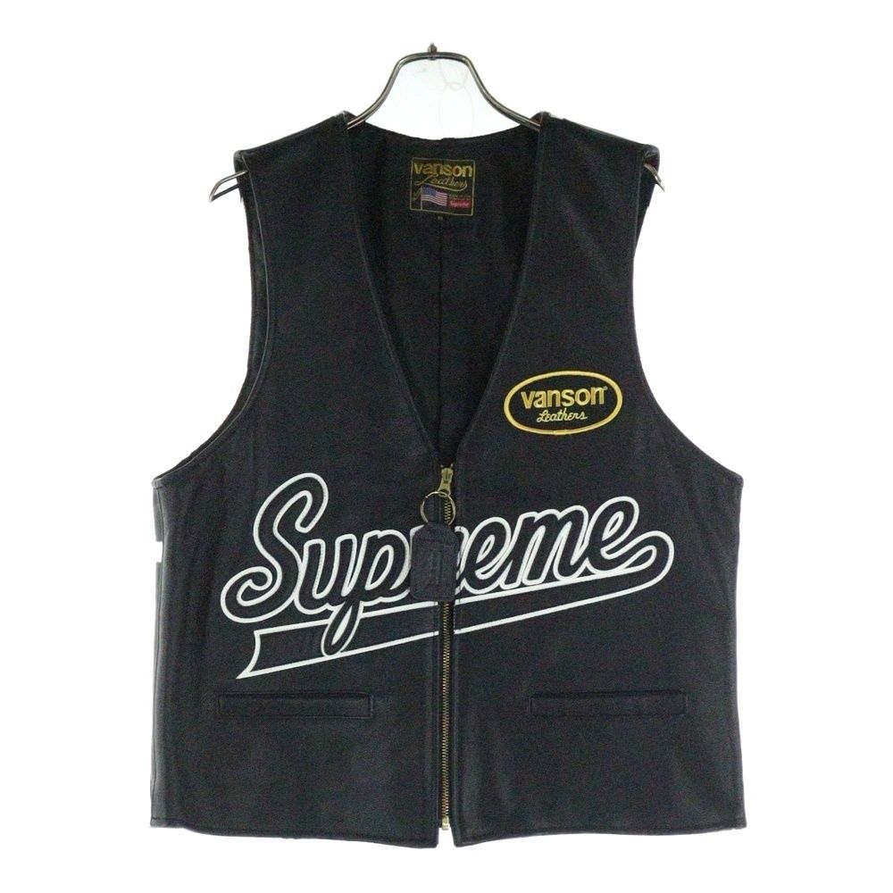 SUPREME シュプリーム 21SS × Vanson Leathers Spider Web Vest バンソン スパイダー レザーベスト ジレベスト ブラック