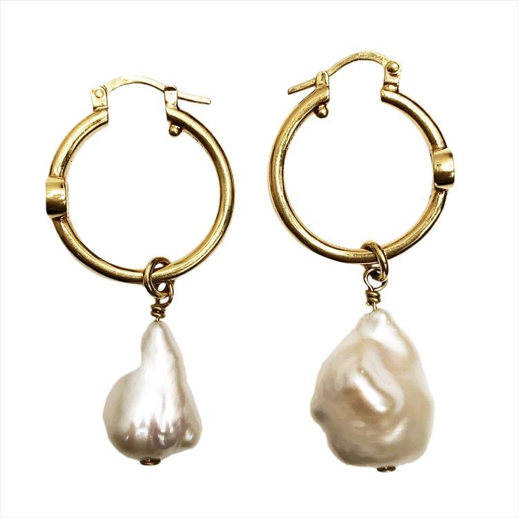 ChristianDior CDロゴ ビッグパール フープピアス ゴールド Christian Dior クリスチャンディオール CDロゴ バロック パール