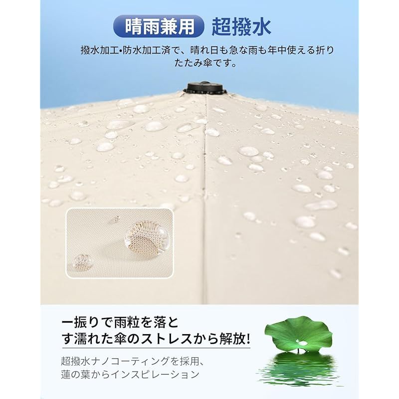 日傘 完全遮光 遮熱 折りたたみ傘 超軽量 UVカット率 晴雨兼用 UVカット 折りたたみ | 100% レディース 軽量 189g メンズ FREE