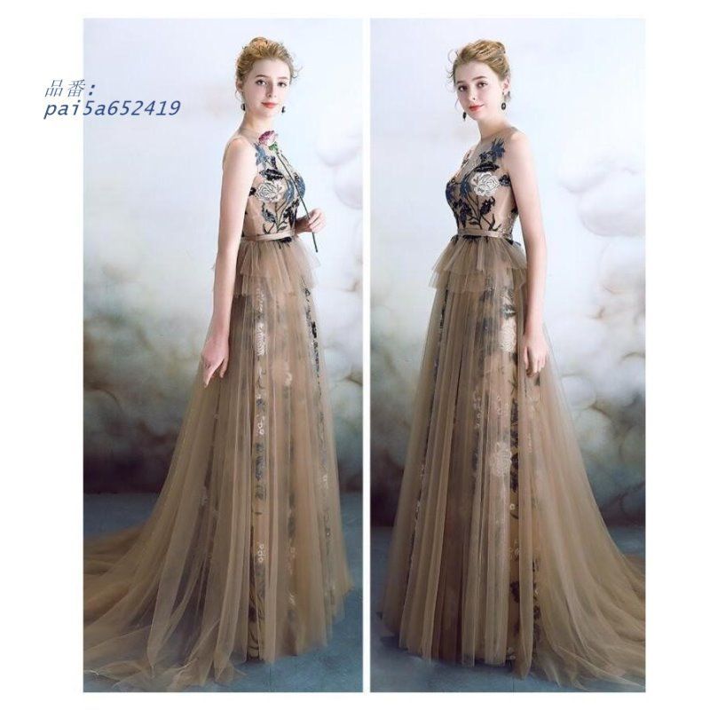 感 ロングドレス パーティードレス 結婚式ドレス 20代 30代40代 発表会 フォーマルドレス ワンピース ウエディングドレス お呼ばれ 二次会 30代40代 pai5a652419