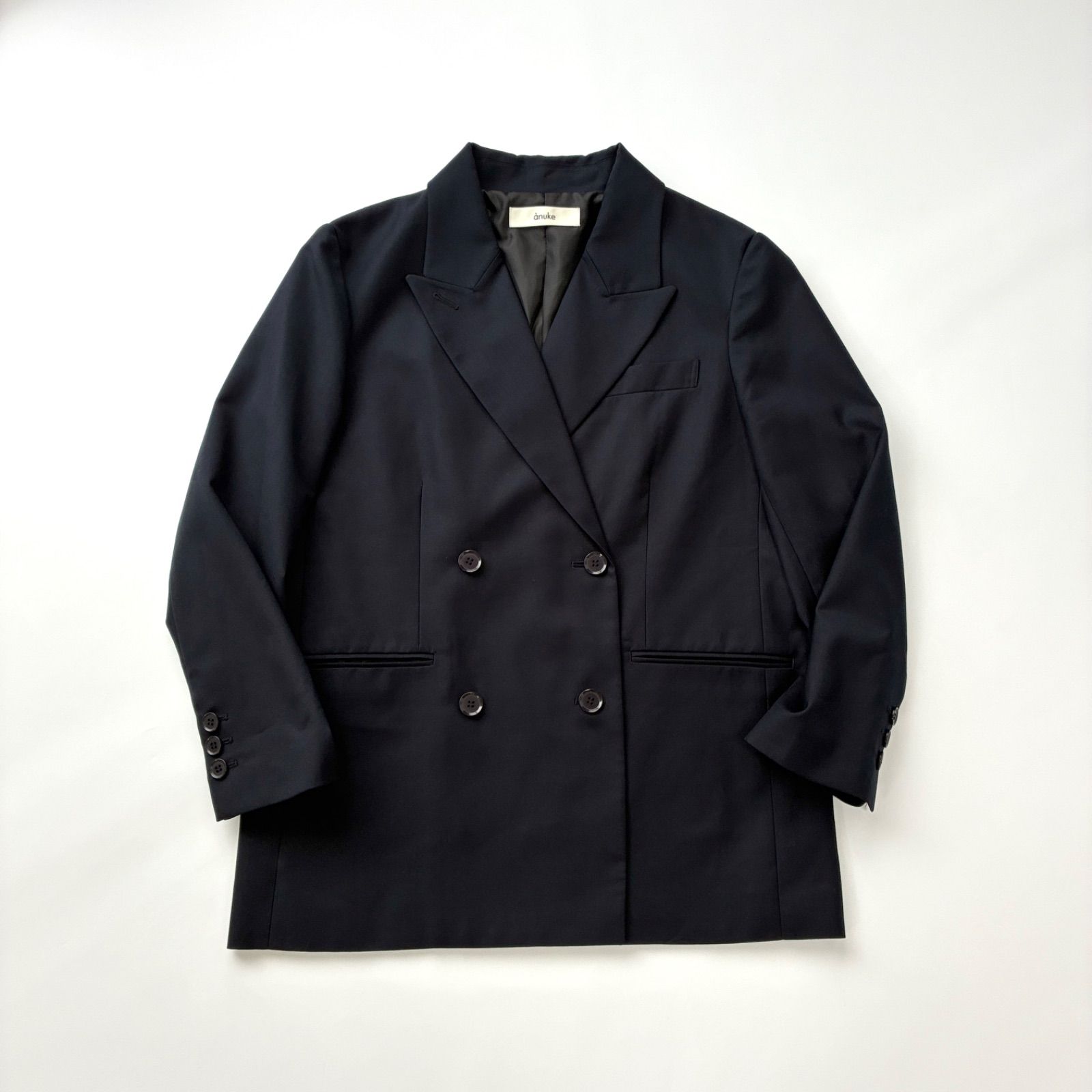 24AW anuke アンヌーク オーバーサイズ ダブルジャケット ネイビー サイズ36 テーラードジャケット