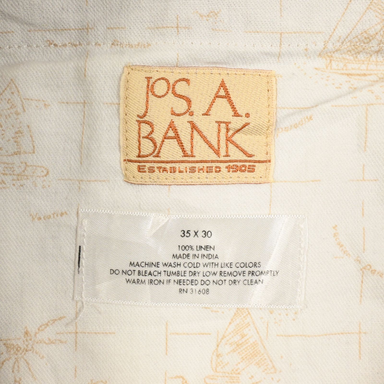 JOS.A.BANK リネンスラックスパンツ 古着)90〜00s jos.a.bank ワイド