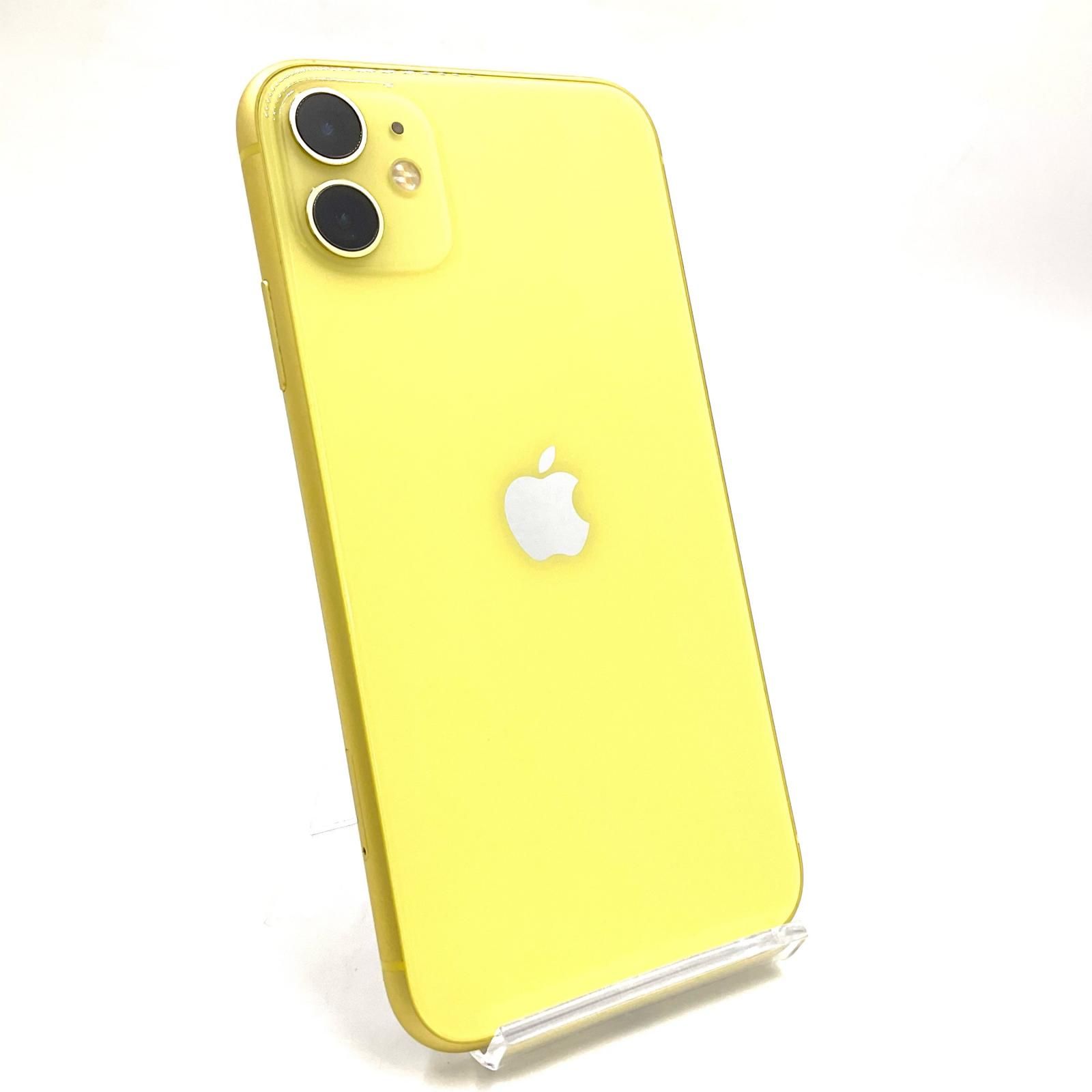 【全額返金保証】【最速発送】Apple iPhone 11 64GB イエロー au 白ロム 77% 美品 動作確認済