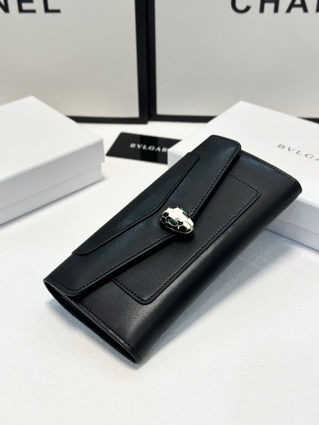 今日特価】BVLGARI レディースウォレット, ブラック/グリーン
