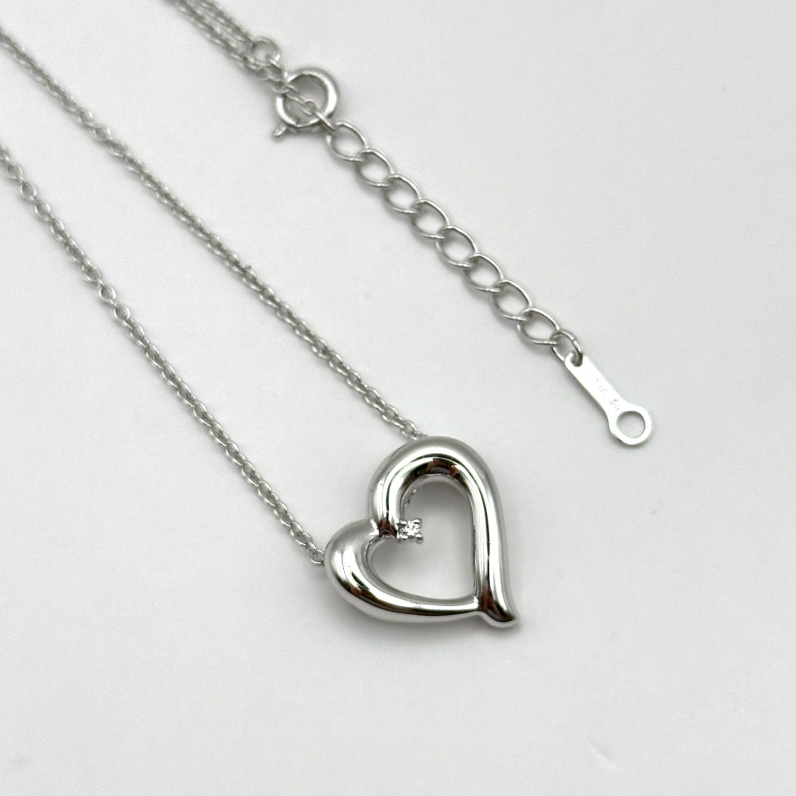 美品】Tasaki タサキ 田崎真珠 ネックレス ハート ダイヤモンド0.01ct 