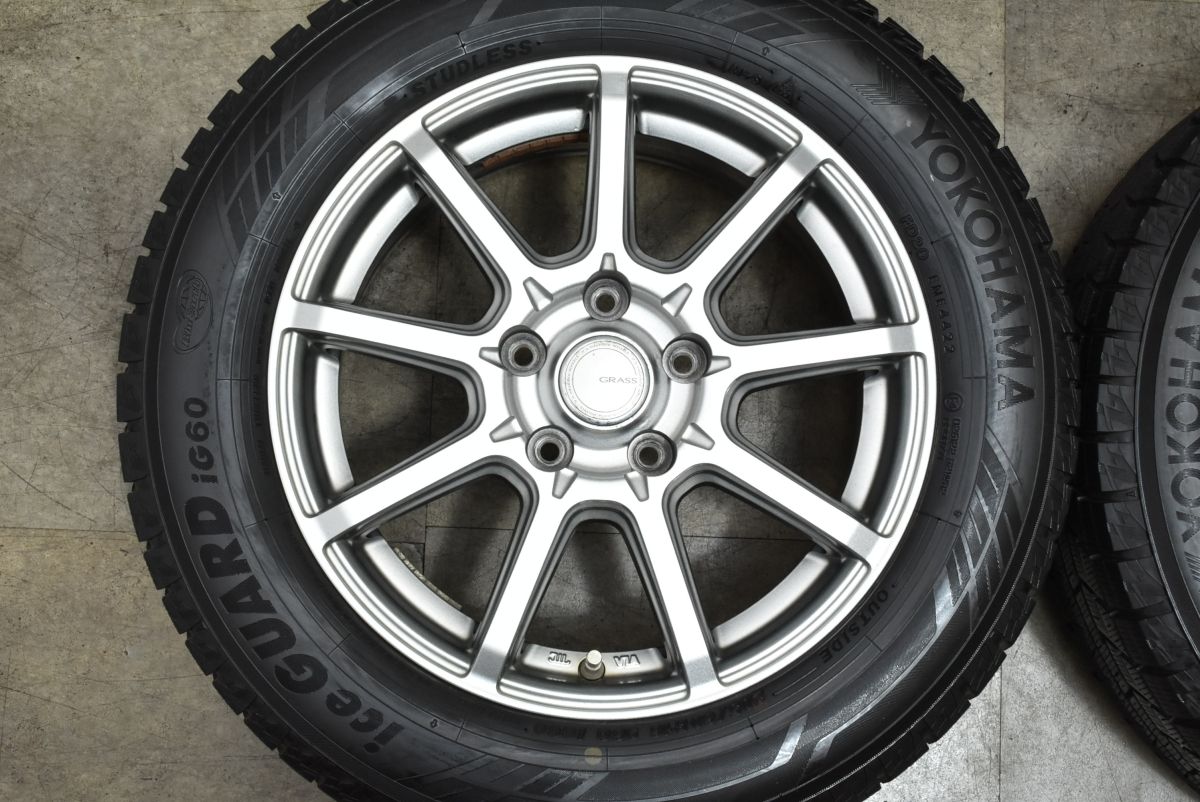バリ溝 グラス 16in 6.5J 53 PCD114.3 ヨコハマ アイスガード IG60 205 60R16 ノア ヴォクシー セレナ ステップワゴン MAZDA3 FFCRYSTALESIA_COM