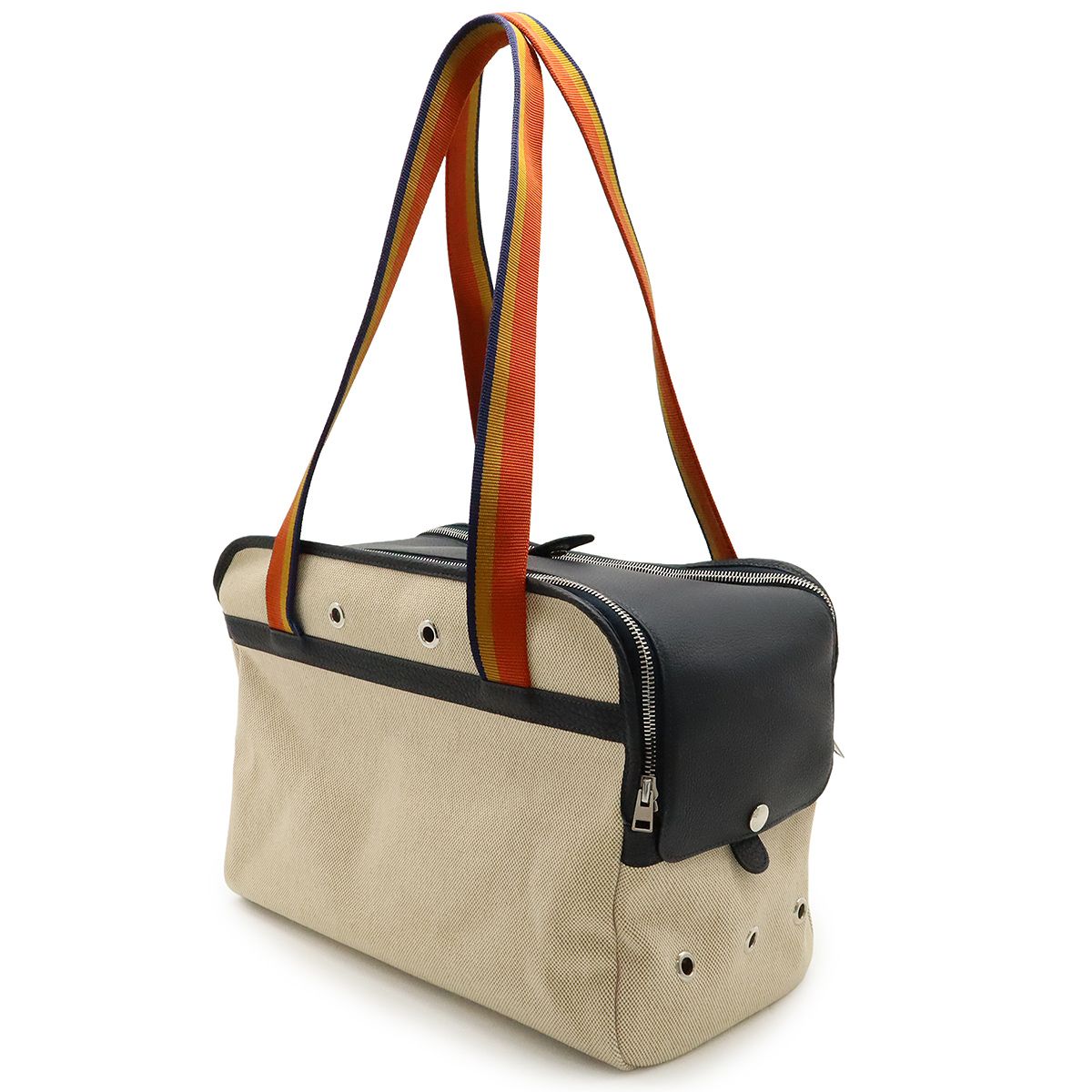 HERMES サック・ド・トランスポール・プール シアン ドッグキャリーバッグ