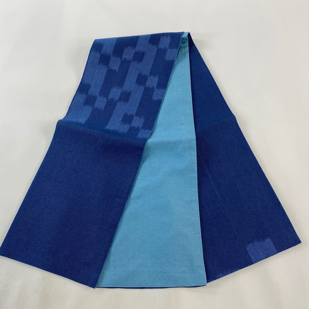 袋名古屋帯 美品 秀品 幾何学模様 青 正絹 【中古】 - メルカリ