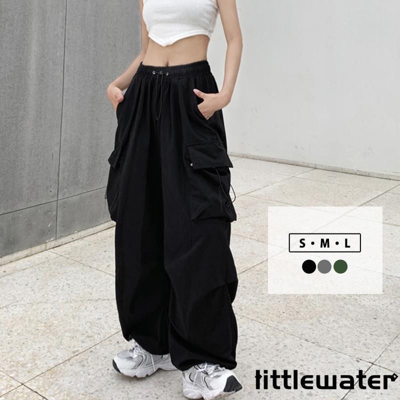 カーゴパンツ レディース ゆったり ワイド ルーズ ズボン ボトムス おしゃれ かわいい 黒 メンズライク