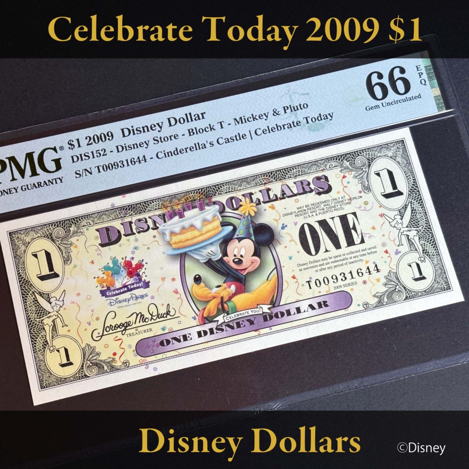 ディズニーダラー 2009年 1ドル ミッキー & プルート