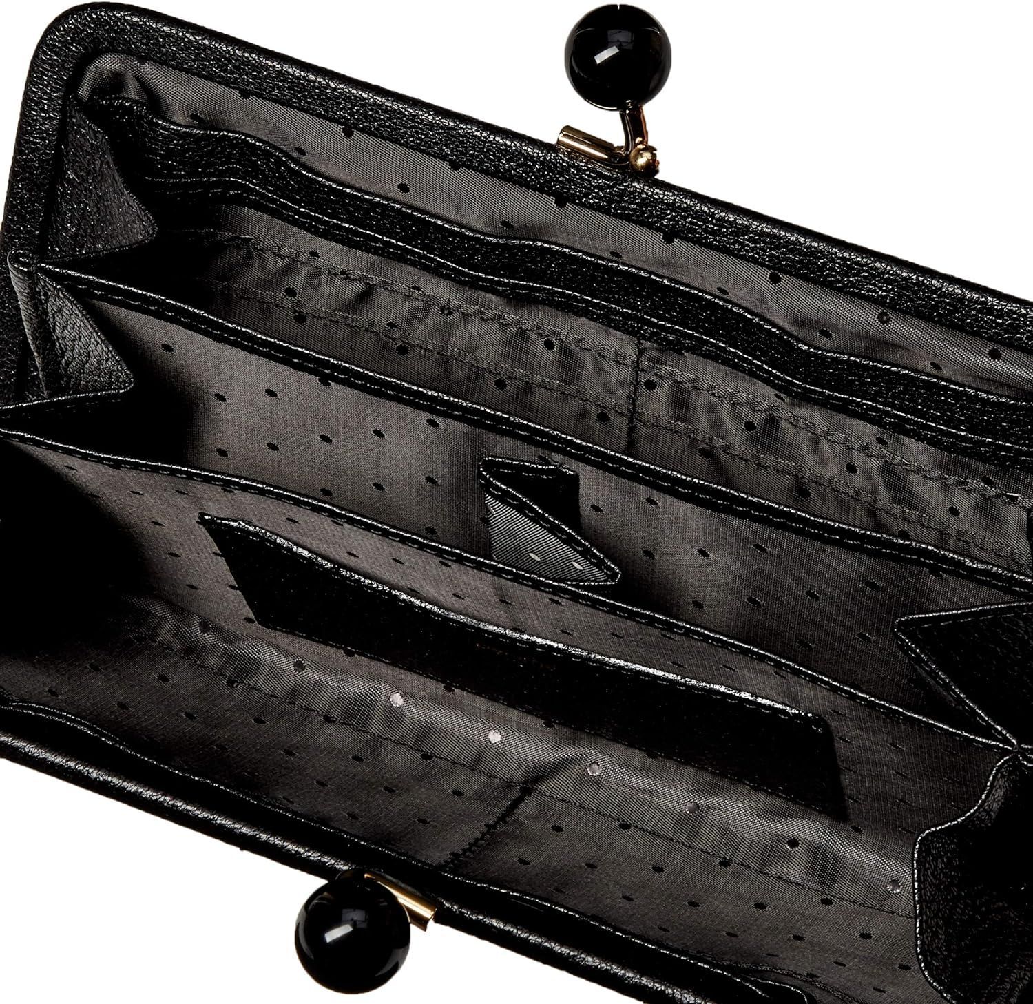 財布 長財布 ウォレット がま口 ブラック ドット柄 Perche ペルケ