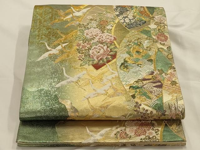 値下げ‼️ 180 中古品 正絹 袋帯 引箔 六通柄