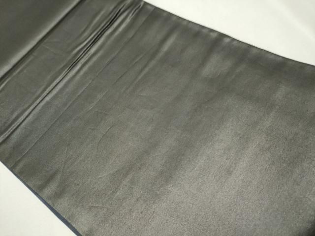 平和屋着物○染色作家 斉藤三才 両面 六通柄袋帯 三才鳥 黒橡色×白鼠色