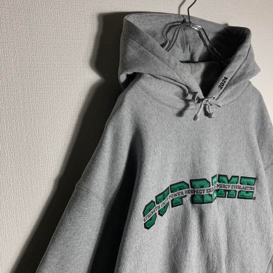 美品/XL相当 SUPREME プルオーバーパーカー　00S チェーン　グレー 美品/XL相当 SUPREME プルオーバーパーカー 00S チェーン グレー