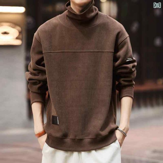 [XL]秋冬 コーデ メンズ  服 シンプル ファッション オシャレ 大人 かっこいい 大きいサイズ ストリート 紳士服  ハイエンド レトロ ハーフ タートルネック シェニール スウェットシャツ コー