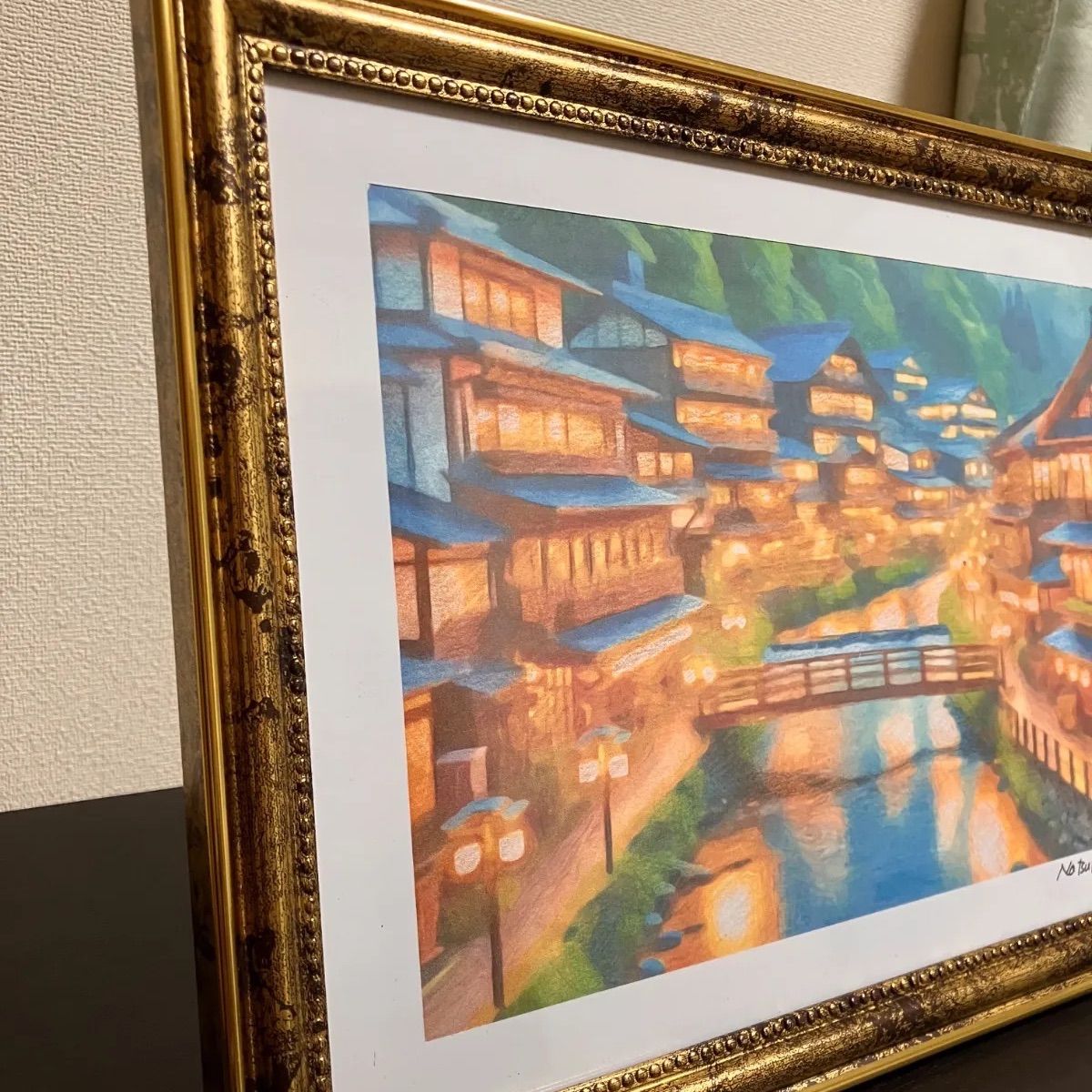 ジブリアート16 千と千尋の神隠しより「渋温泉」　額縁寸法32.7㎝×24.0㎝ ジブリアート16 千と千尋の神隠しより「渋温泉」 額装品 額縁