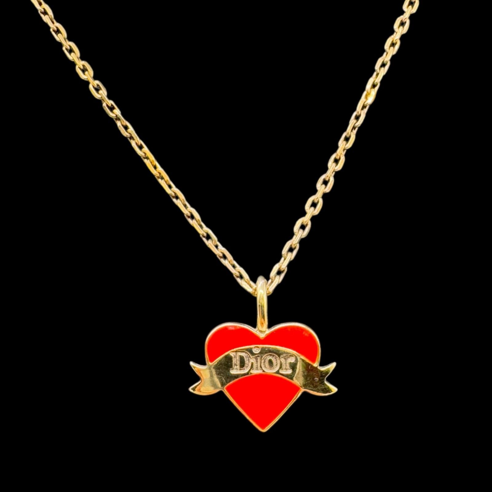 希少 Christian Dior ディオール　ハート　ネックレス ゴールド 希少 Christian Dior クリスチャンディオール 925 ハート