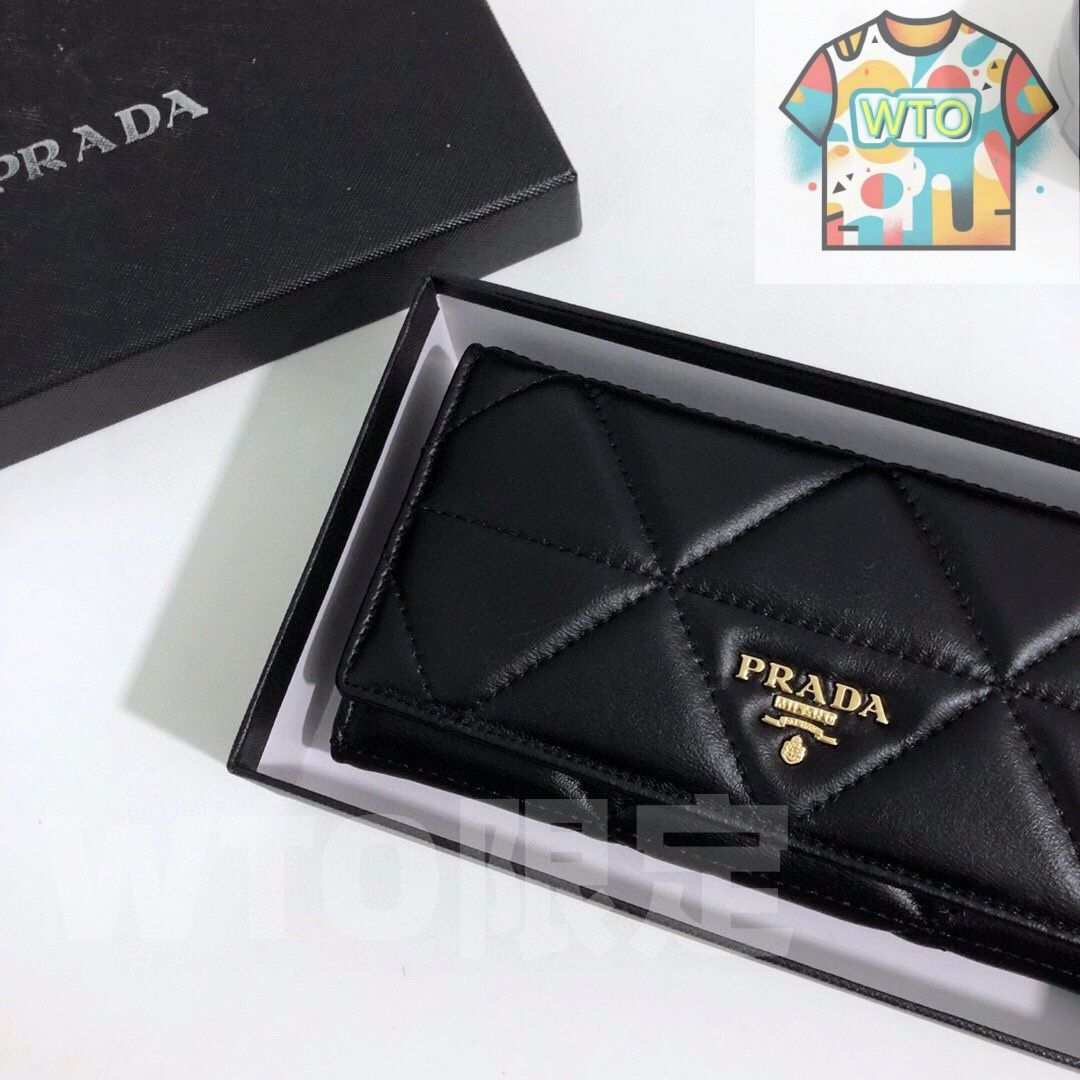 プラダの爆金 財布 クレジットカードスロットに紙幣と手形を収納し 両用バッグ財布 -WT0輸入