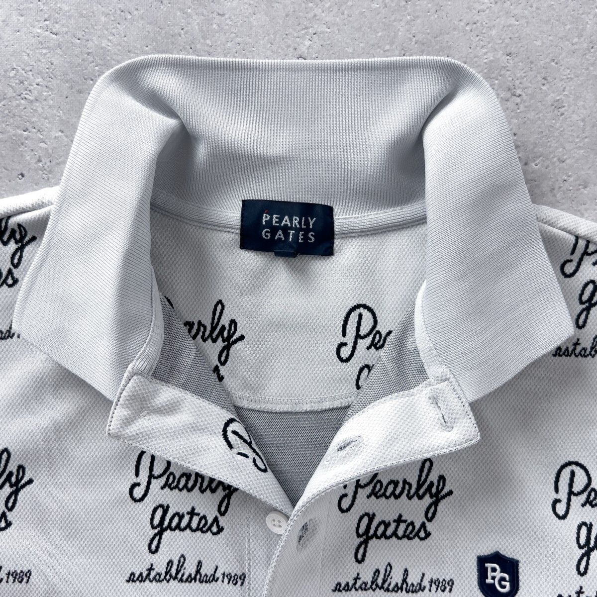 パーリーゲイツ ジャガード 半袖ポロシャツ ＜筆記体ロゴ＞ PEARLY GATES 【PREMIUM SALE 40%OFF】PEARLY パーリーゲイツ