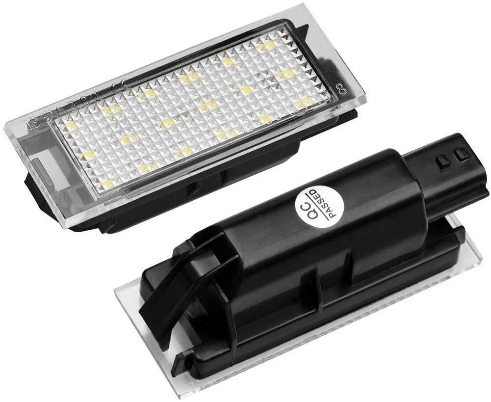[新品・未使用]Clio Renault 純正交換型 Twingo 激白ホワイト Megane ユニット ナンバー灯 Laguna 6500K Vel 18LED ナンバープレートライト Satis LEDライセンスランプ Master(2個) ルノー(Re